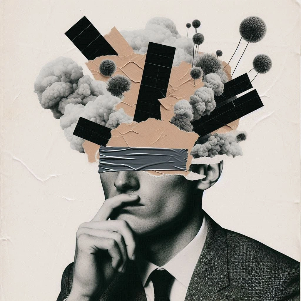 Man with stuff in his head